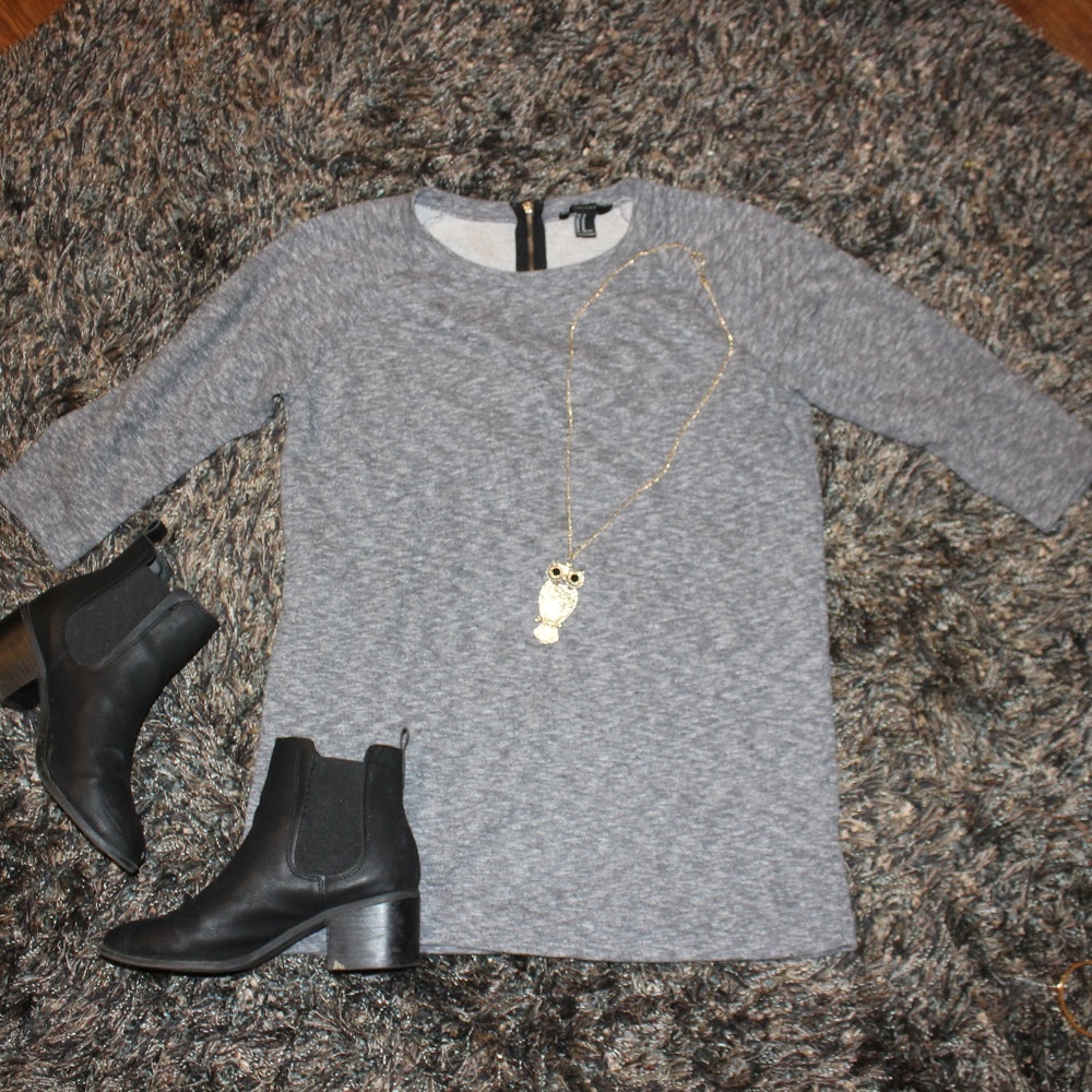 Forever 21 Oversized 3/4 Sleeve Shirt M